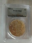 1885-S Morgan Silver Dollar PCGS MS 63.   Morgan RARE Low Mintage. FV85PS