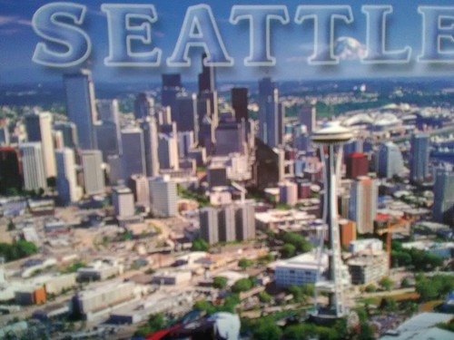 HERMOSA VISTA AÉREA DE TARJETA POSTAL SOBRE EL CORAZÓN DEL CONDADO DE SEATTLE WASHINGTON KING - Imagen 6 de 8