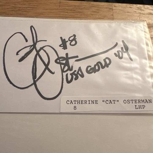 Cat Osterman Signed-Autographed Index Card! Texas Longhorns Schedule Card & Book - Picture 5 of 7