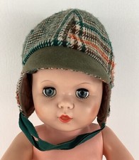 Plaid Twead Newsboy Cap Hat Chin Strap Irish Scottish Baby Toddler Vintage