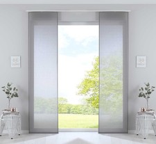 2 Flächenvorhänge »Nizza« Transparent Halbvoile Paneelwagen HxB 245x60 cm Grau