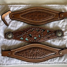 Custom made leather horse nose bands for any type of horse competition lot of 3