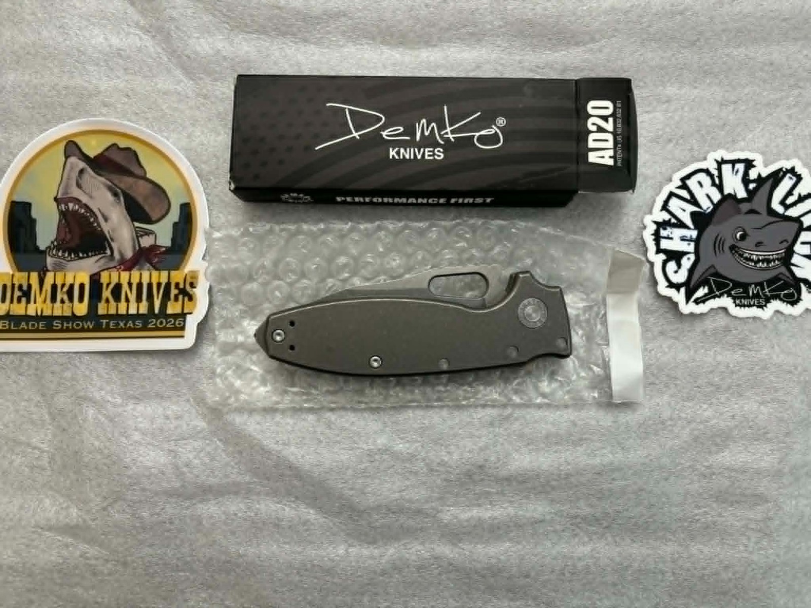 Demko Knives Shark A-Tac/Atac-Full Titanium-MagnaCut-Texas Blade Show 2026