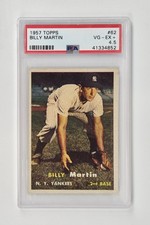 PSA GRADED 4.5 EX + VINTAGE 1957 Topps #62 Billy Martin NEW YORK YANKEES