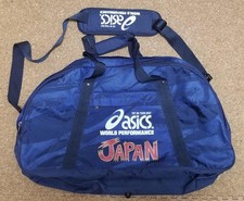 ASICS Team Japan Wrestling Travel Bag 90s Vintage Blue Rare Logo Non-Sale