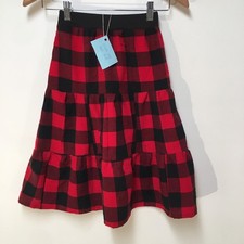 Skirt Flannel Girls 5/6 Maxi Red Buffalo Plaid Ruffle Tiered Mom and Pop's Kids
