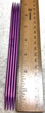 Susan Bates Pink Aluminum 4 Double Point Knitting Needles Set Size 4 US 3.5 mm