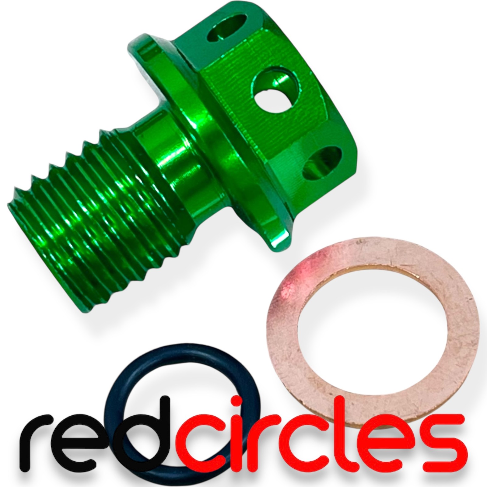 DRILLED GREEN MAGNETIC SUPERMOTO DRILLED SUMP PLUG fits 50cc 125cc 140cc 160cc