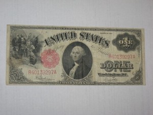 $1.00 ONE DOLLAR LARGE BILL / NOTE 1917 SAWHORSE USA CURRENCY MONEY ~LOW START!