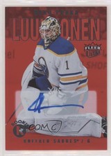 2021-22 Fleer Ultra Rookies Red Rainbow Foil 30/99 Ukko-Pekka Luukkonen Auto 2d8