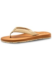 Flojos Women's Amor Memory Foam Braided Strap Comfort Sandals in Ivory/Tan Color