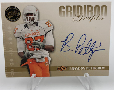 BRANDON PETTIGREW ROOKIE AUTO 2009 Press Pass GRIDIRON GRAPHS Card OSU COWBOYS