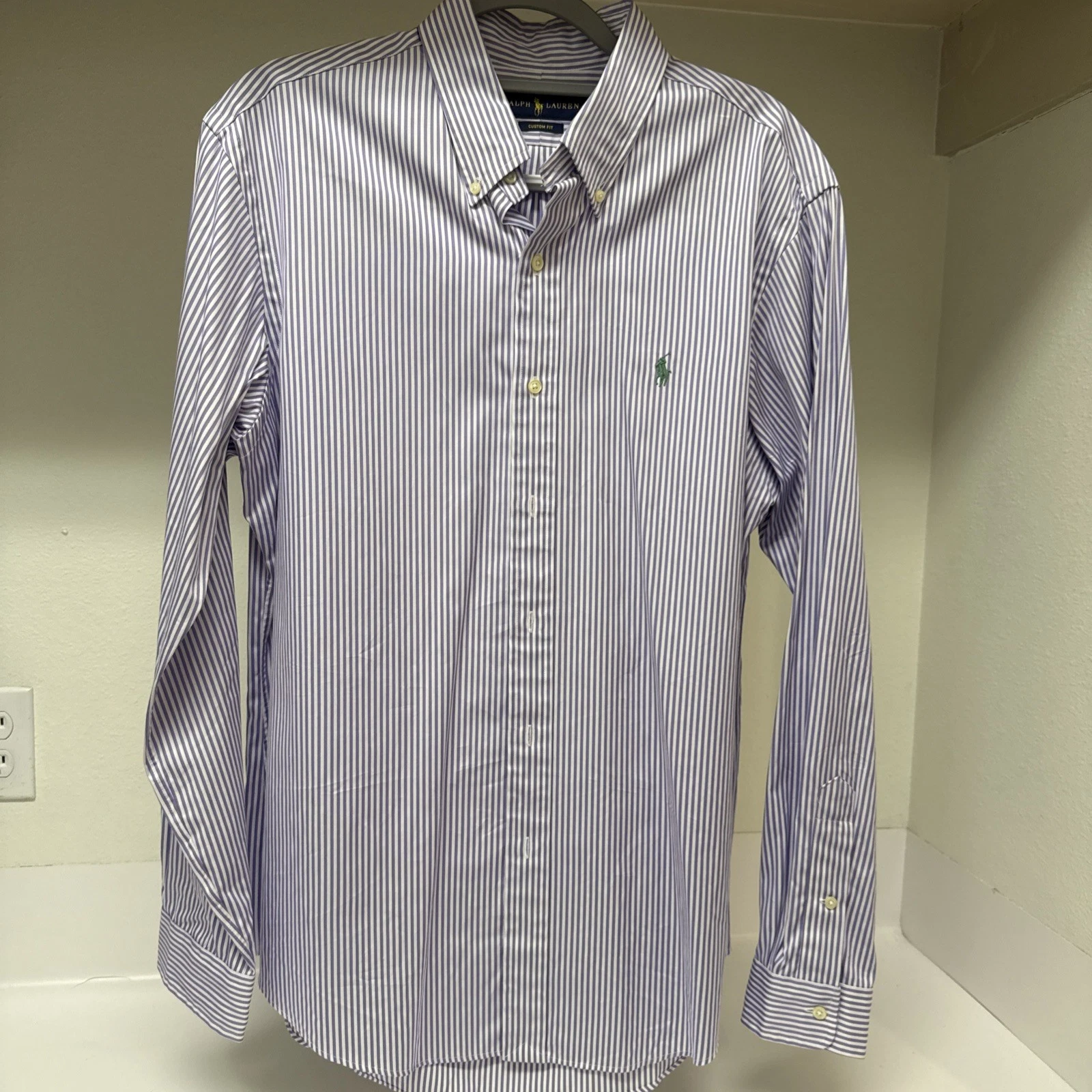 Polo Ralph Lauren Custom Fit Mens L Striped Button Down Cotton
