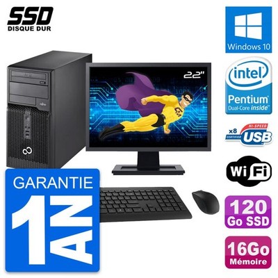 PC tour Fujitsu P510 Bildschirm 22 '' Pentium G2020 RAM 16Go SSD 120Go Windows 10