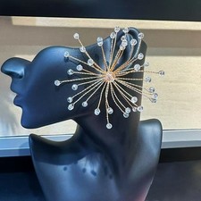 Sparkling Exaggerated Snowflake Beaded Crystal Earrings Bridal Jewelry Accessory