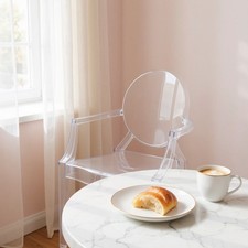 Poltrona da Pranzo Fantasma Trasparente Moderna Plastica Vanità Dressing Riciclo