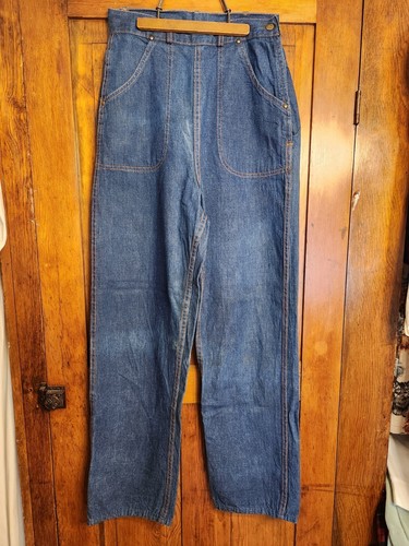 1940s Vintage Side Zip Jeans Size 24” Universal Steer Buster Brand Chicago - Picture 2 of 23