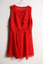 Quiz Womens Lace Lined Fit Flare Party Dress - Red - Size 16 (e53)