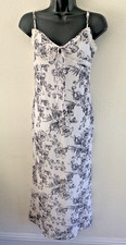Bailey Rose white & Black Floral Cami Slip Dress Size L stretch Long Graduation