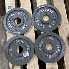 10LB X 4 OLYMPIC WEIGHTS CAP BARBELL CHANGE PLATES 40LBS TOTAL 2” HOLE