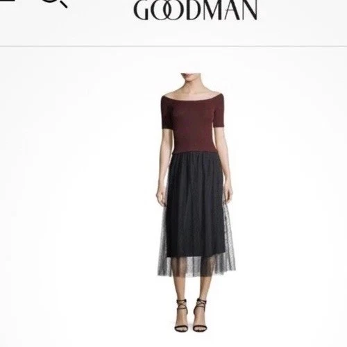 Abito midi rosso Valentino elegante classico rosso e nero taglia XS.