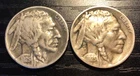 1925-D & 1925-S Buffalo Nickel, F/VF. Great Pair, 1/2-3/4 Horn! A71