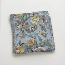 Pottery Barn VANESSA Blue KING Sage BLUE Green Floral Linen Blend Duvet Cover