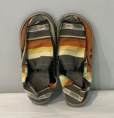 Herren Sanuk Sidewalk Surfer Herren Größe 7 Freizeit Leinen Schuhe Halbschuhe Multic. / Fehler - Bild 3 von 8