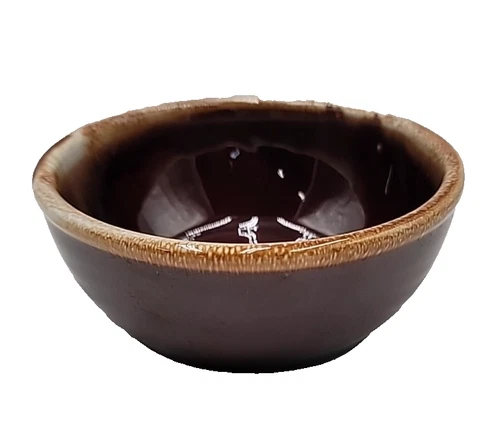 Vintage McCoy Brown Drip Glaze Pottery Bowls 7016 USA Rustic Americana