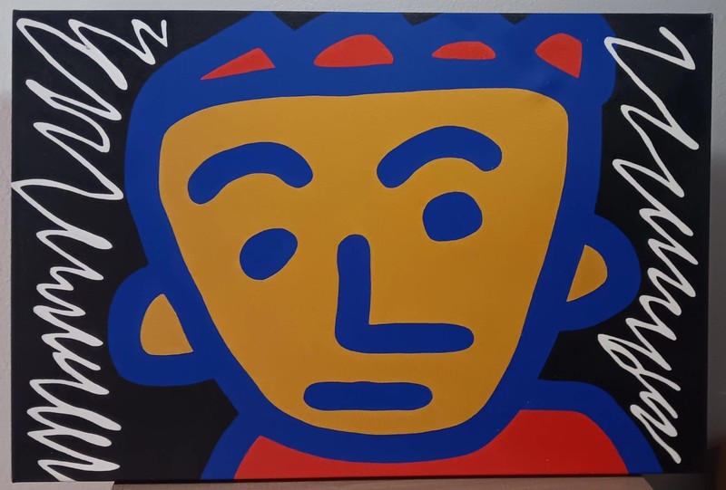 Mot Reywas 90's American Christian Neo-Pop Art Original Comic Color Keith Haring