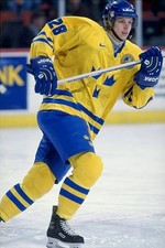 Jakob Johansson of Team Sweden at the World Junior Hockey Champion- Old Photo 2