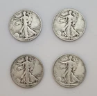 Walking Liberty Silver Half Dollar Lot of 4 - 1937, 1941D, 1943, 1944D
