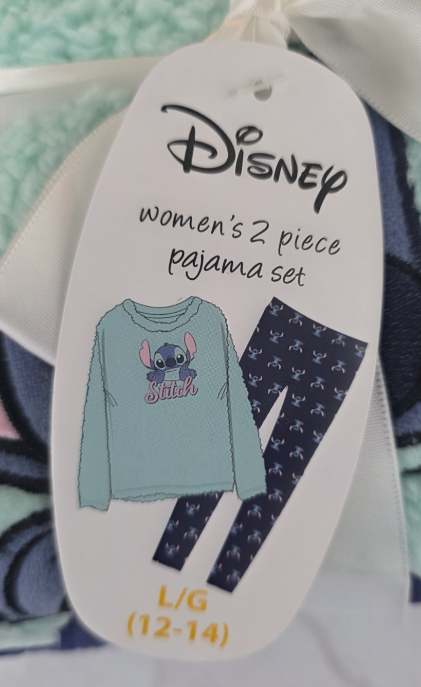 NWT Disney Stitch Womens 2 Piece Set Plush Pajamas Plus Size L image 5