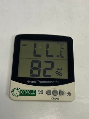  DIGITAL DISPLAY ORACLE GARDEN SUPPLY HYGRO-THERMOMETER TESTED WORKS EUC - I2