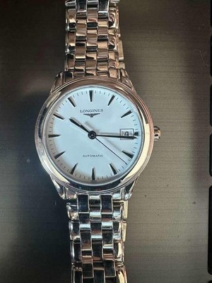 Longines Flagship automatic Men's Watch, white dial, stainless steel case and
