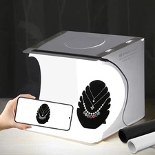 Mini Light Box, 9" Photography Table Top Light Box 20 LED Portable Photo Studio