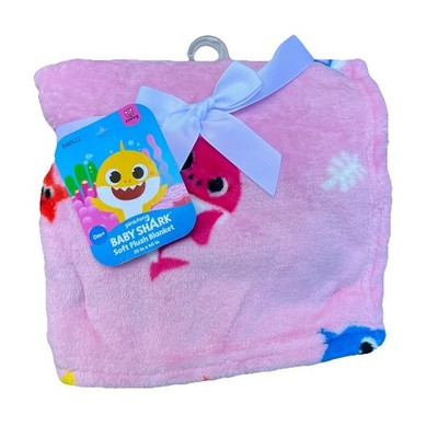 Pinkfong Baby Shark Soft Plush Blanket, Nickolodeon 30 x 40 ,NWT, Free Shipping