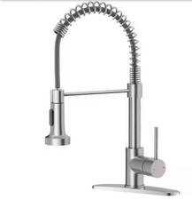 MTTCLE Brushed Nickel 17 in. H Pull Down Sprayer Kitchen Faucet with 360 Spout