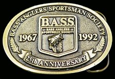 Bass Anglers Sportsman Society Fishing 1992 Vintage Belt Buckle
