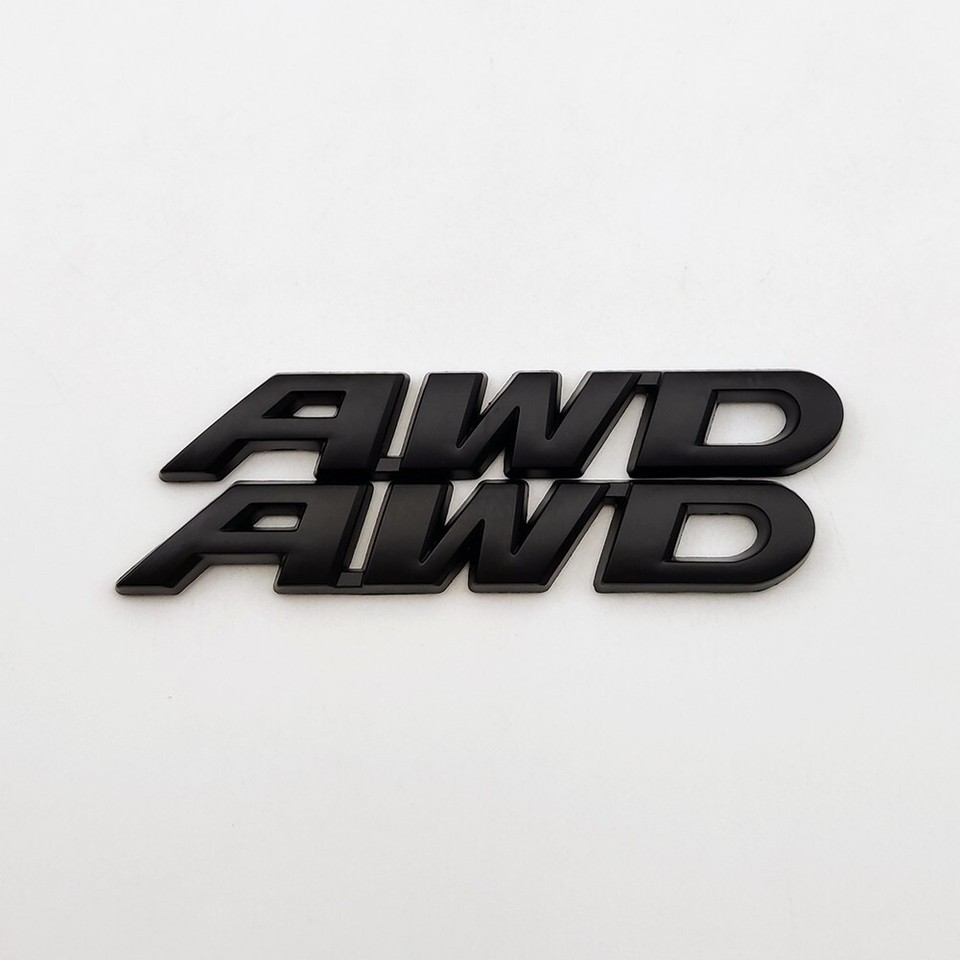 2x Black Metal Small AWD Car Emblem All-Wheel Drive Bagde Sticker Off ...