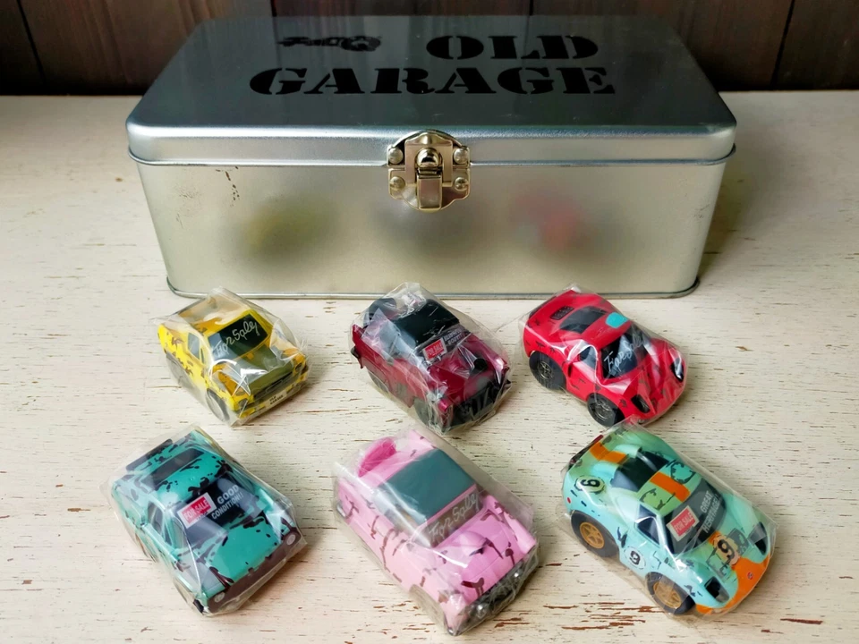 Coches de juguete Targa Choro-Q Old Garage Mustang Ford GT Thunder Bird Pull Back Japón Foto 2 de 4