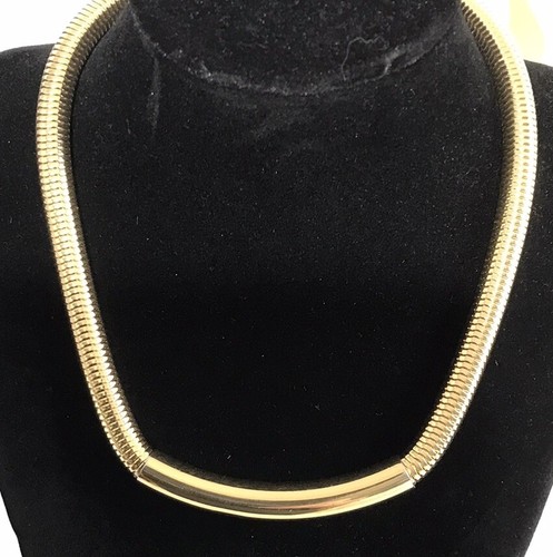 Vintage Monet Gold Tone Statement Collar Chain Necklace 15 To 17 Inch. #938