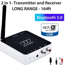 Bluetooth 5.0 Transmitter Receiver 2 IN 1 Wireless Audio 3.5mm Jack Aux Optical