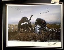Big Al & Baby Face by Phillip Crowe - Black Labrador Puppies