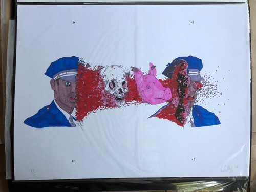 Mad Fold in Cop by Lush-Sux Signed and Low Num. #2/ 50 Ltd Ed. Print W/ COA - Picture 5 of 10