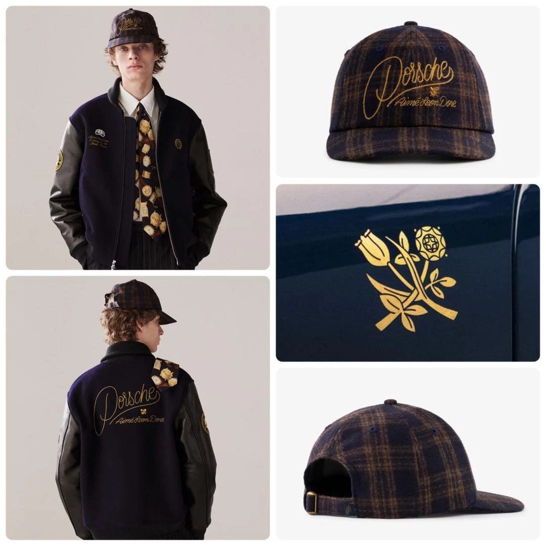 New Aimé Leon Dore × Porsche 356 Plaid Wool Hat Navy Free From Japan 33
