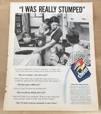 Cheer laundry detergent print ad 1955 vintage 50s retro art decor mom Stumped