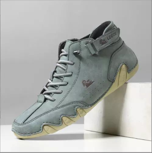 Stivali scamosciati alla moda chiusura alti uomo scarpe casual cotone taglia UK NUOVI - Foto 24 di 34