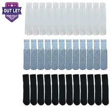 6 Pair Solid Kids Tube Socks Knee High Sports Socks Size 4-6, 6-8