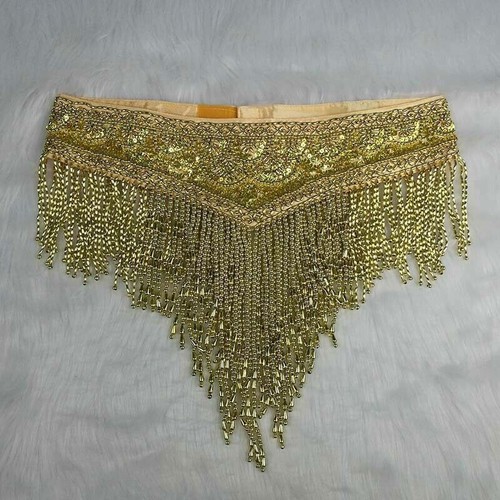 Belly Dance Costume Hip Scarf Wrap Bellydancing Belts Tassel Beads Waist Chain - Picture 16 of 17